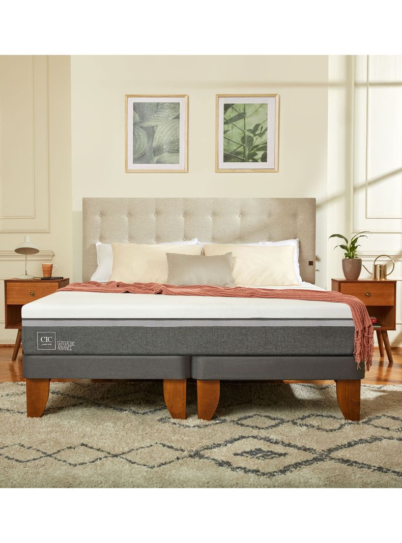 Cama Europea Ortopedic Advance 2 Plazas Base Dividida + Respaldo Villarrica Alpino-7