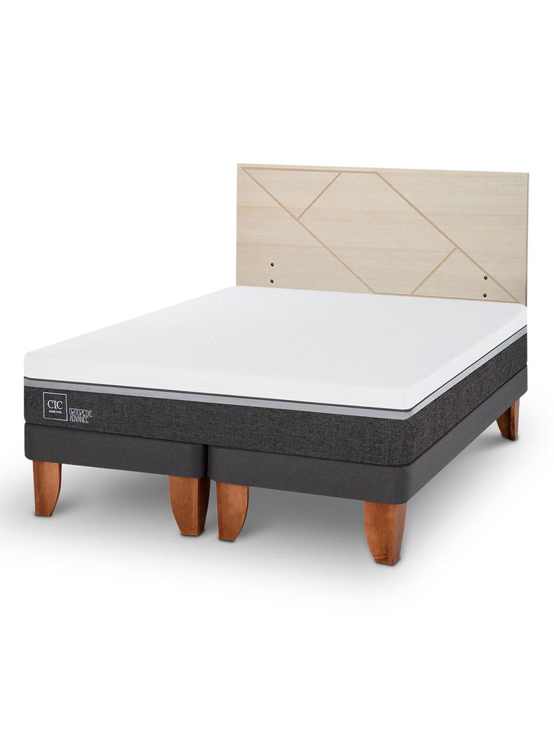 Cama Europea Ortopedic Advance 2 Plazas Base Dividida + Respaldo Villarrica Alpino-0