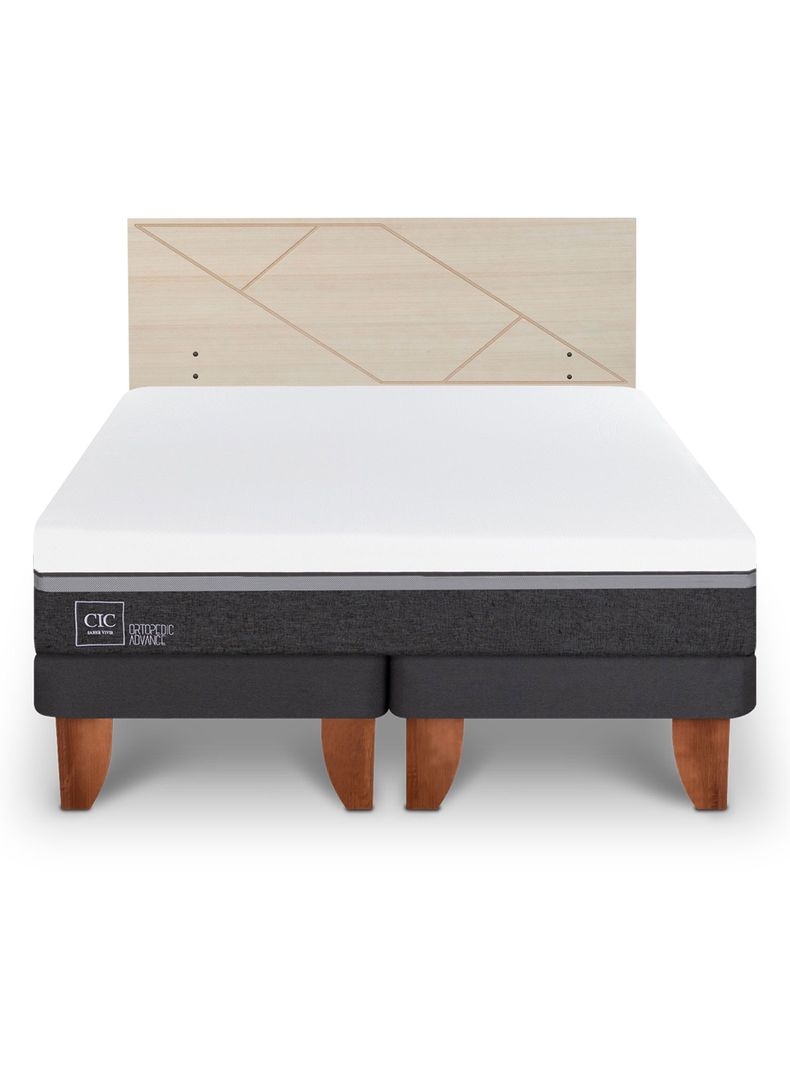 Cama Europea Ortopedic Advance 2 Plazas Base Dividida + Respaldo Villarrica Alpino-2