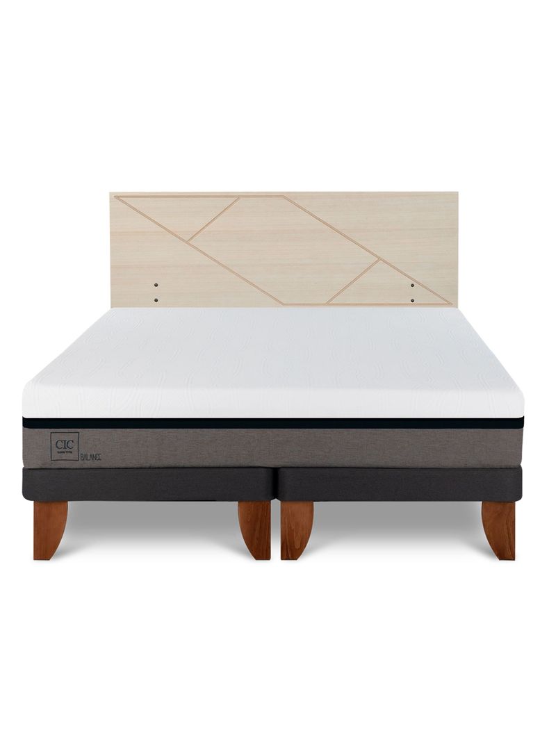 Cama Europea Balance 2 Plazas Base Dividida + Respaldo Villarrica Alpino-2