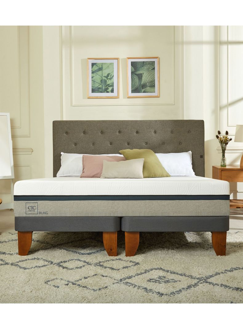 Cama Europea Balance 2 Plazas Base Dividida + Respaldo Villarrica Alpino-6