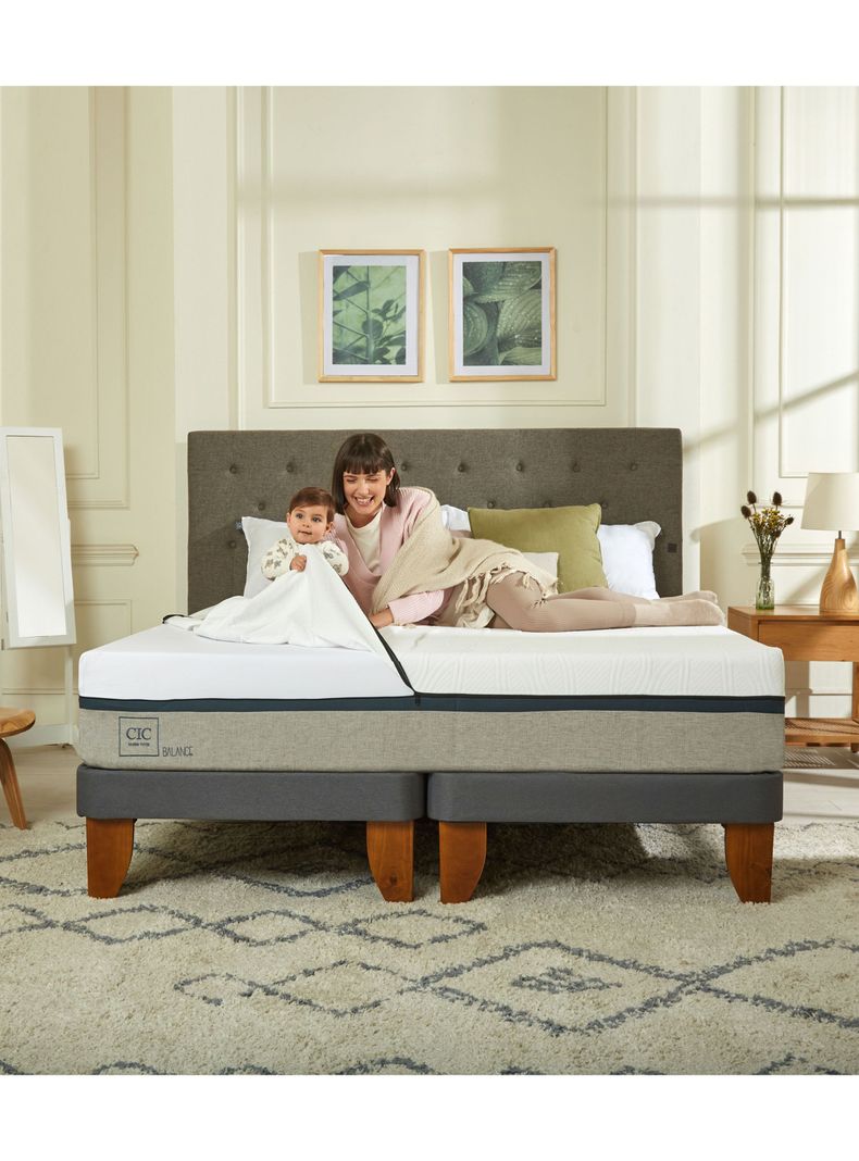 Cama Europea Balance 2 Plazas Base Dividida + Respaldo Villarrica Alpino-7