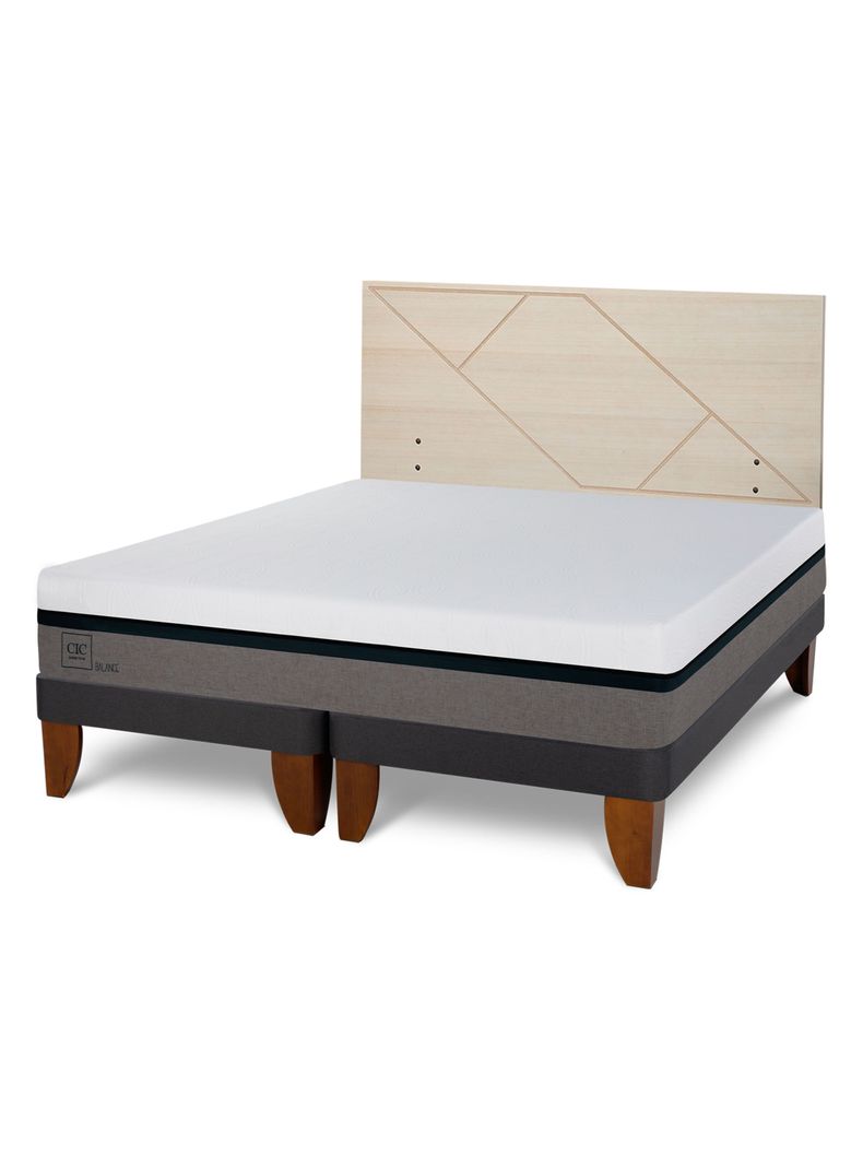 Cama Europea Balance 2 Plazas Base Dividida + Respaldo Villarrica Alpino-0