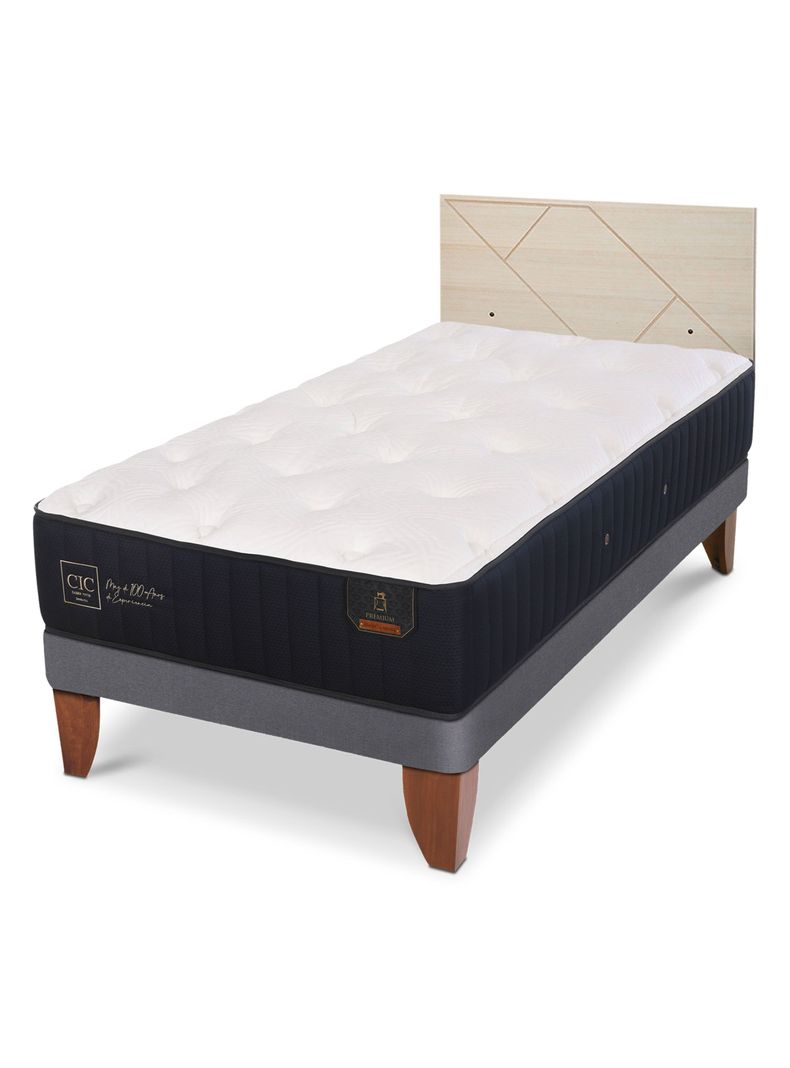 Cama Europea Premium 1.5 Plazas + Respaldo Villarrica Alpino-0