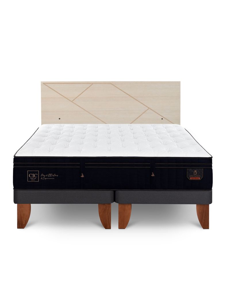Cama Europea Súper Premium 2 Plazas Base Dividida + Respaldo Villarrica Alpino-2