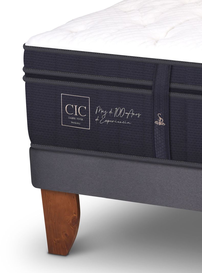 Cama Europea Súper Premium 2 Plazas Base Dividida + Respaldo Villarrica Alpino-6