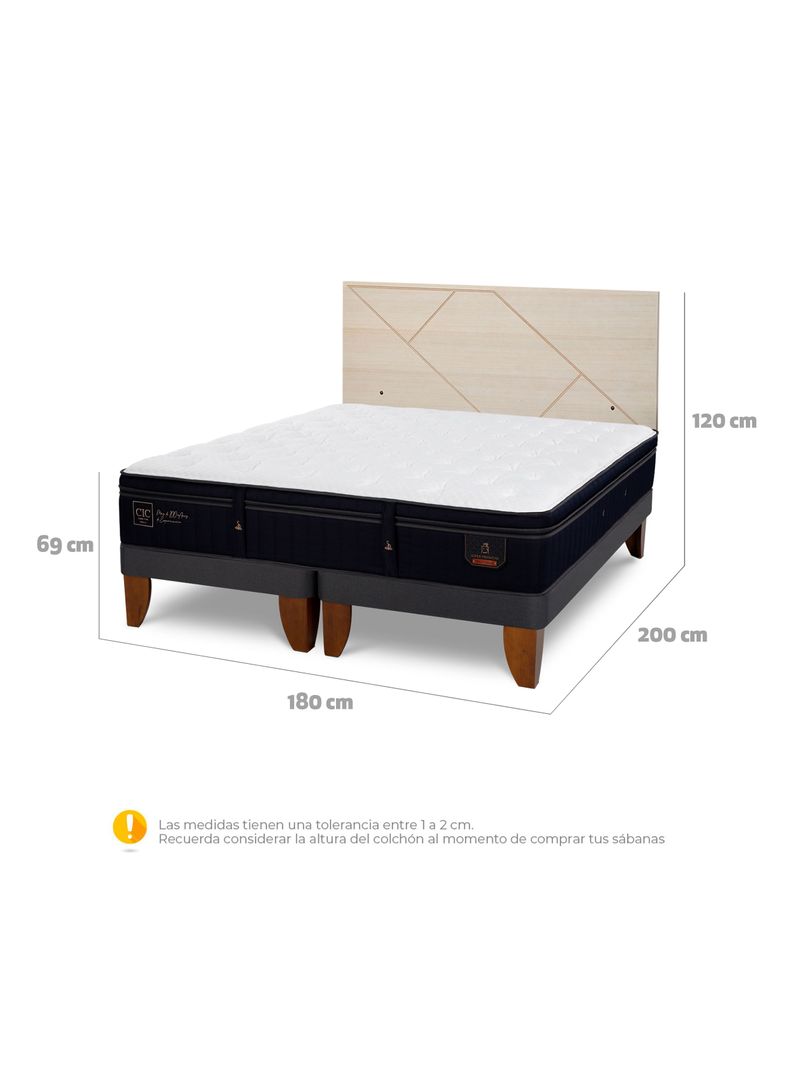 Cama Europea Súper Premium King + Respaldo Villarrica Alpino-1