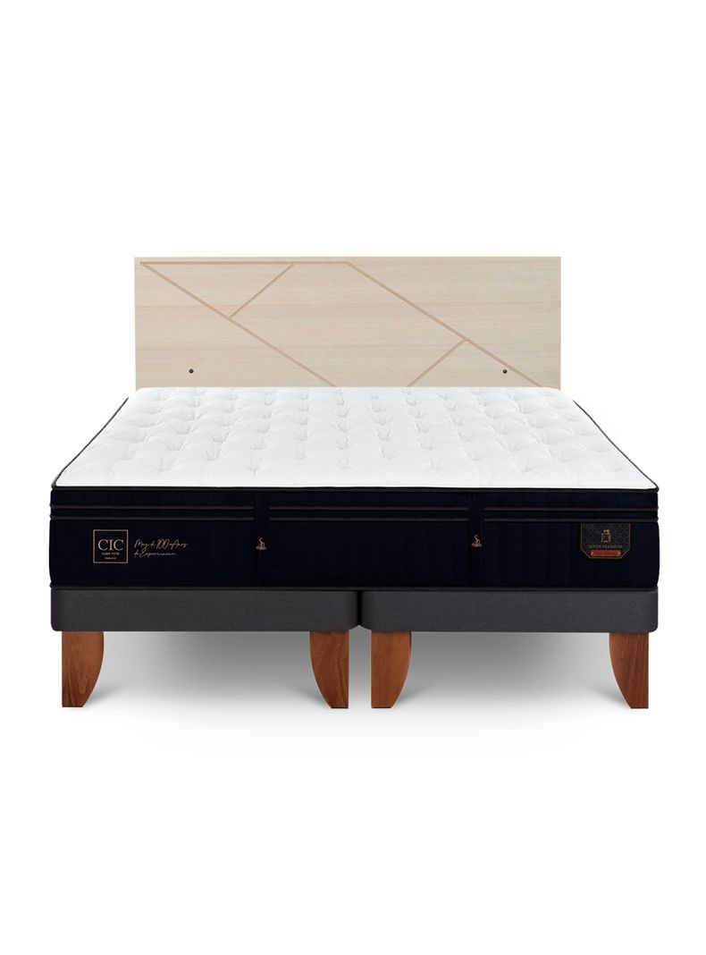 Cama Europea Súper Premium King + Respaldo Villarrica Alpino-2