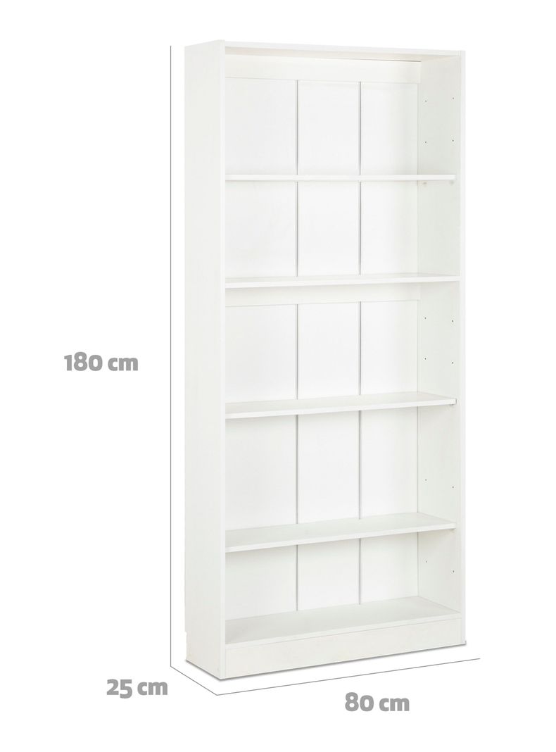 Librero Moscu 4 Repisas 80x180 cm Blanco-1