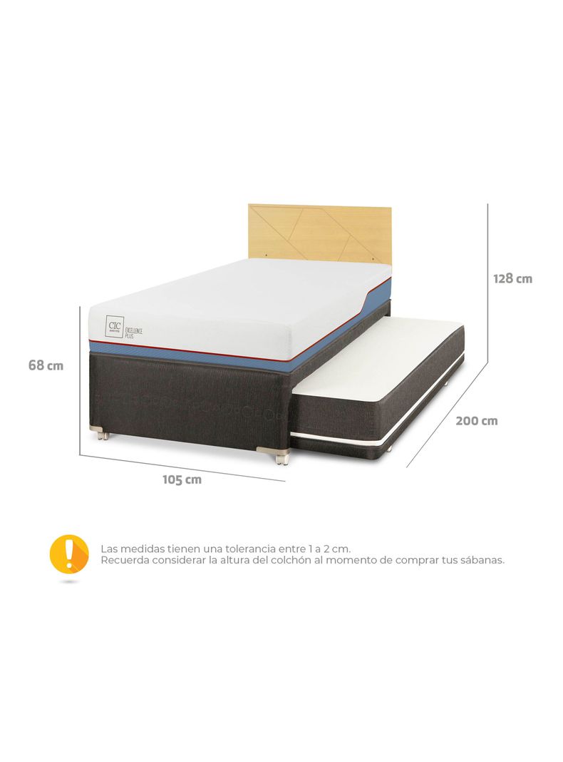 Diván Excellence Plus Black 1.5 Plazas Respaldo Villarrica Mostaza-1