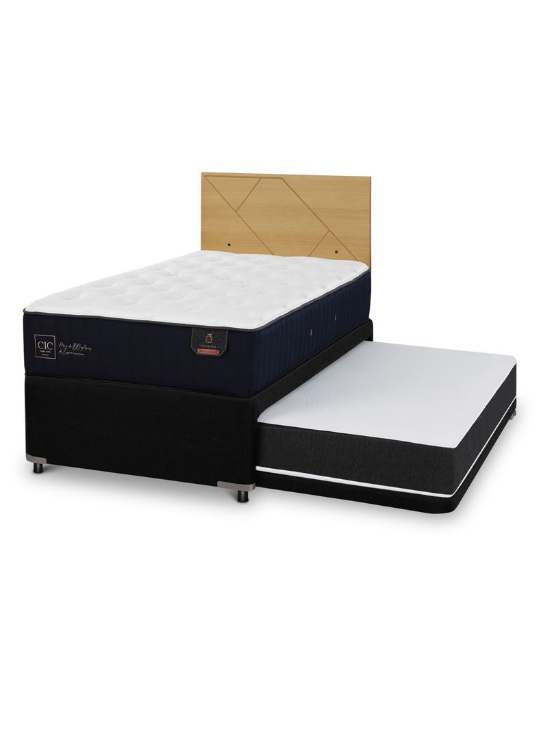 Diván Premium Black 1.5 Plazas Respaldo Villarrica Mostaza