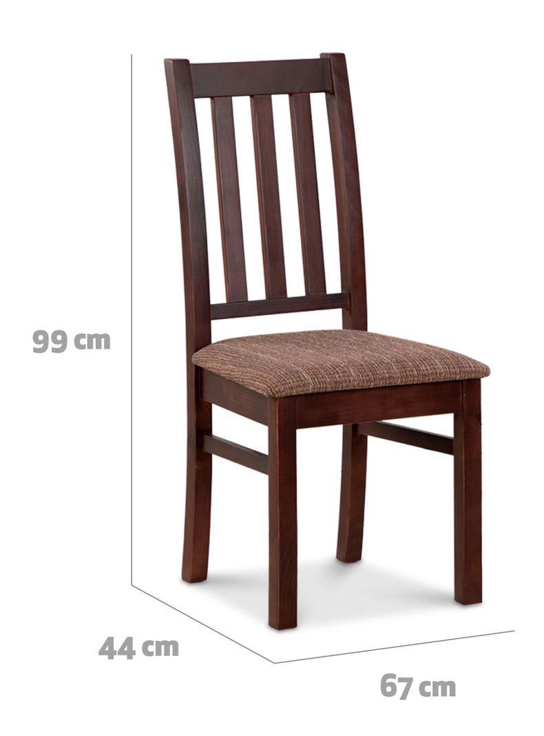 Juego Comedor Ñuble Cuadrado Chocolate 4 Sillas-2