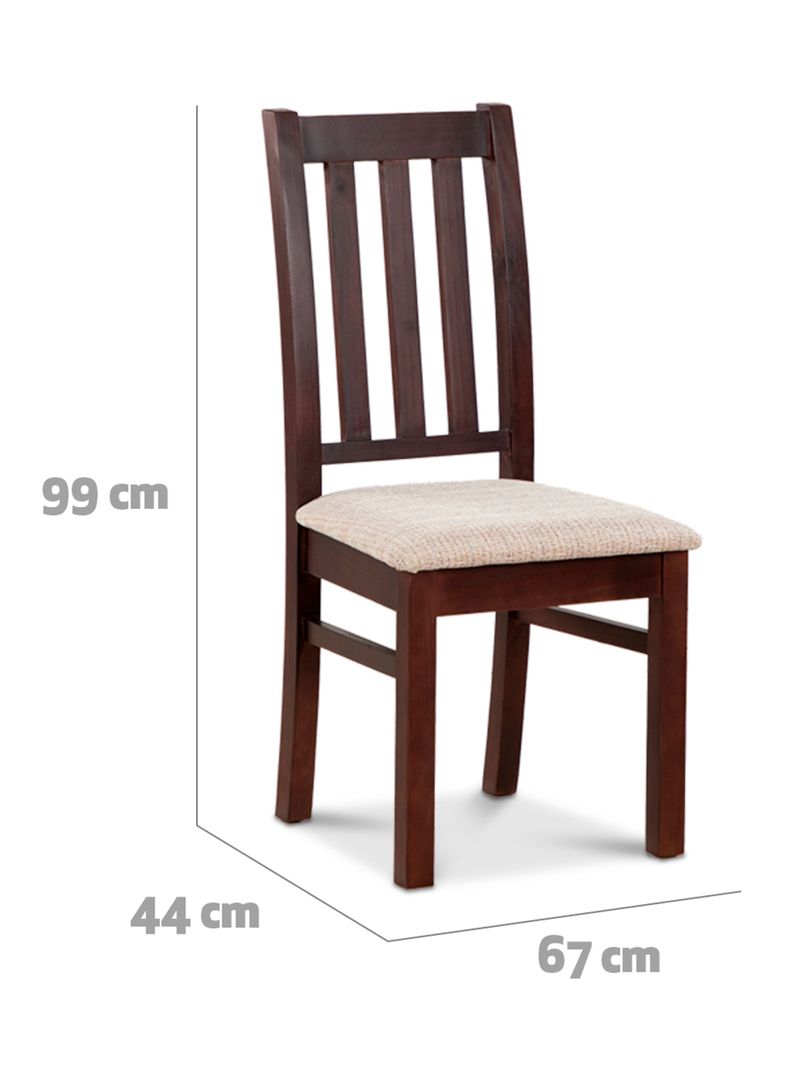Juego Comedor Ñuble Cuadrado 4 Sillas Chocolate Beige-2