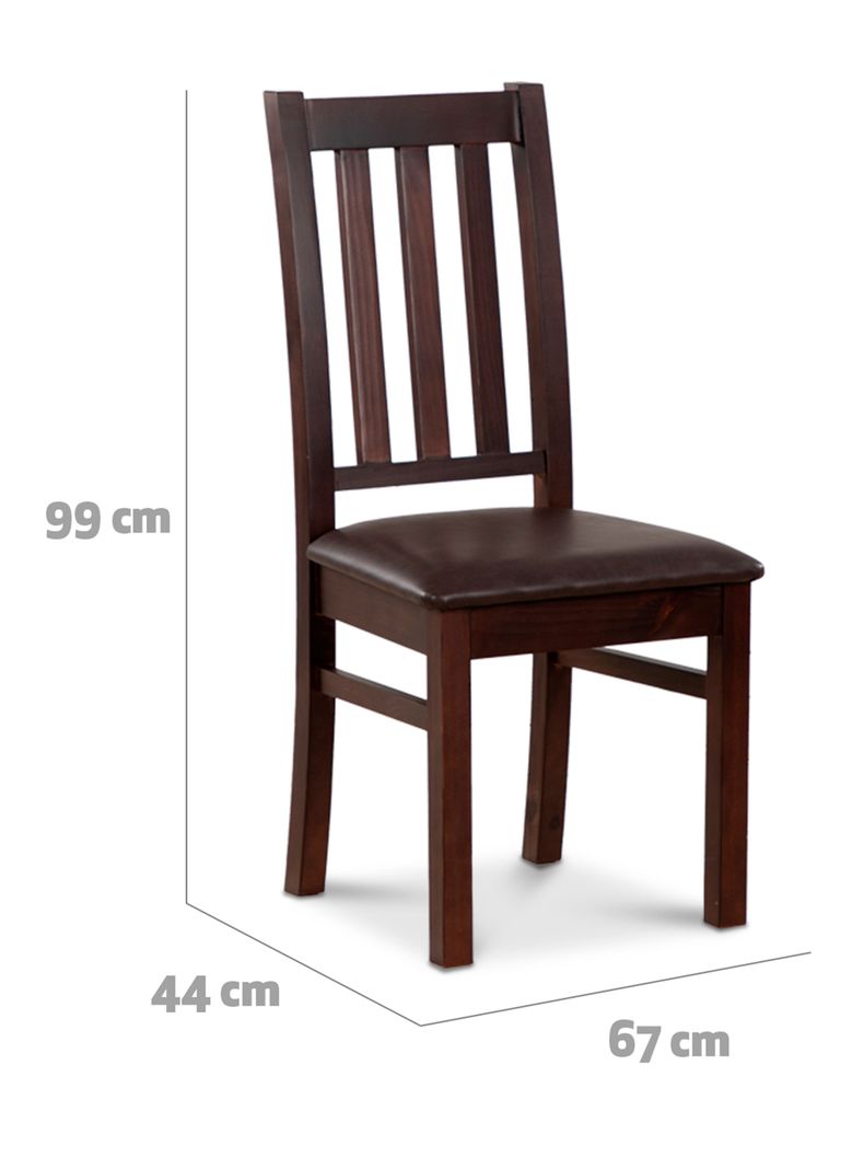 Juego Comedor Ñuble Cuadrado 4 Sillas Chocolate Pu-2