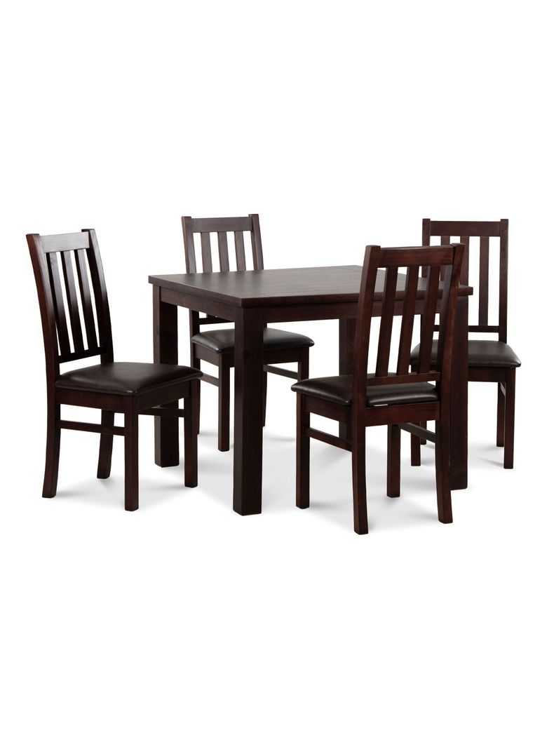 Juego Comedor Ñuble Cuadrado 4 Sillas Chocolate Pu-0