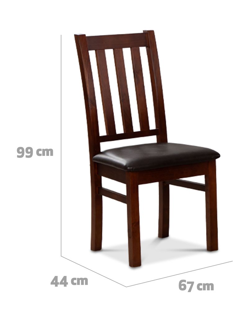 Juego Comedor Ñuble + 4 Sillas Caramelo Pu Chocolate-2