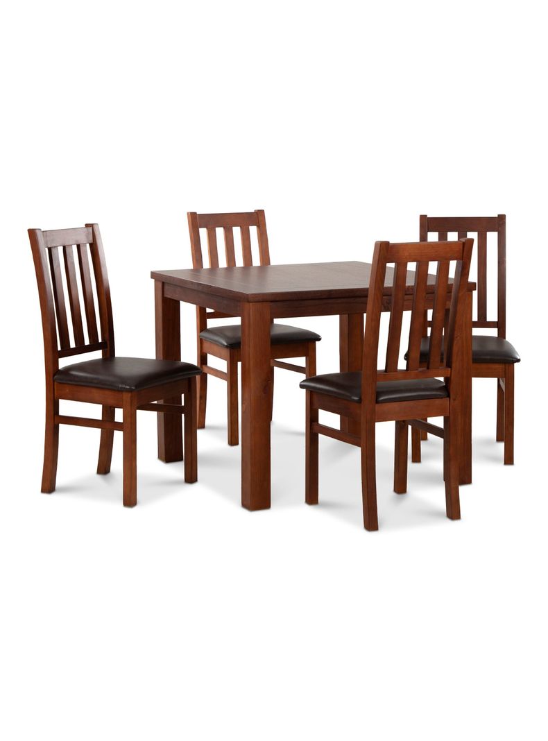 Juego Comedor Ñuble + 4 Sillas Caramelo Pu Chocolate-0