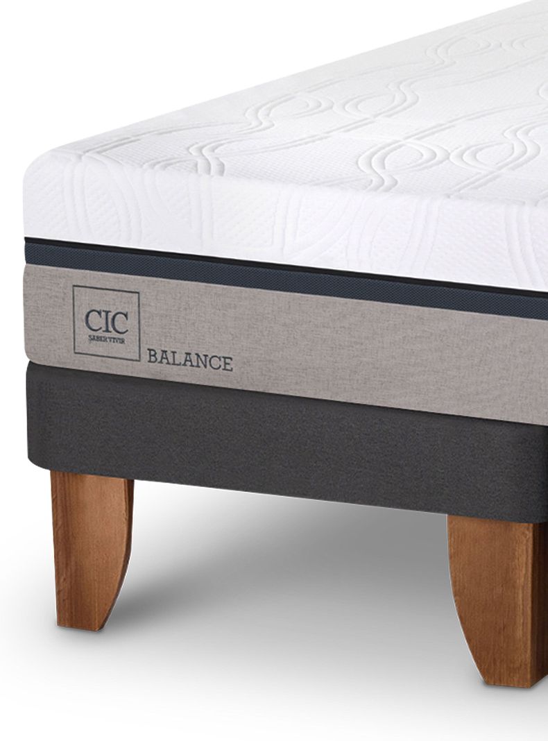 Cama Europea Balance 2 Plazas Base Dividida + Respaldo Villarrica Mostaza-4