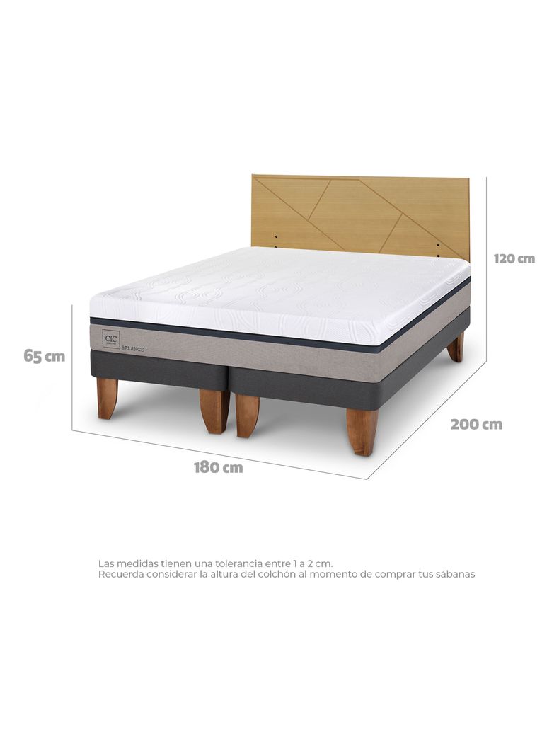 Cama Europea Balance King + Respaldo Villarrica Mostaza-1