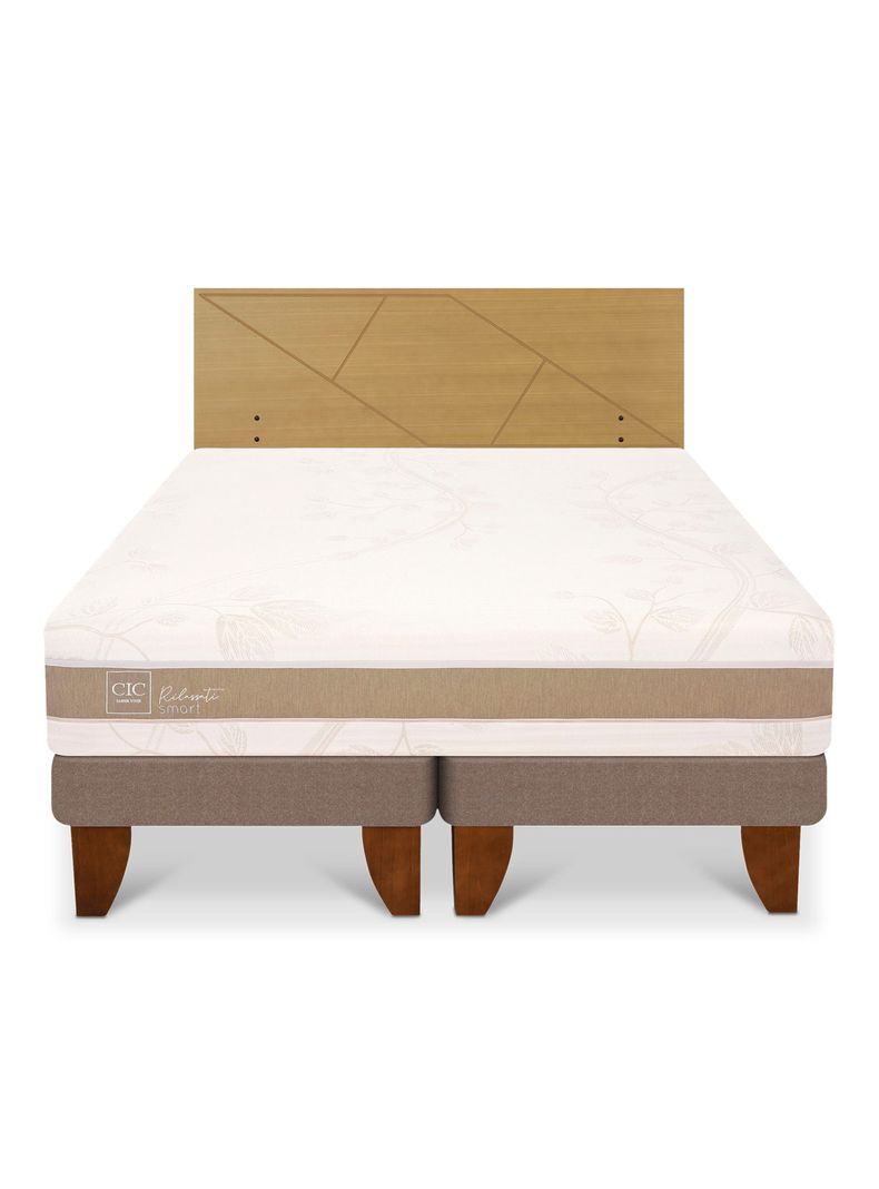Cama Europea Rilassati Infinity King + Respaldo Villarrica Mostaza-2