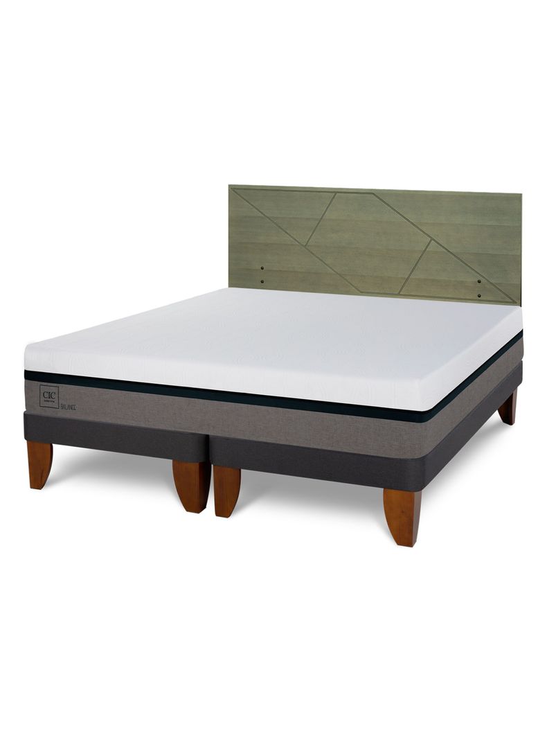 Cama Europea Balance King + Respaldo Villarrica Olivo-0