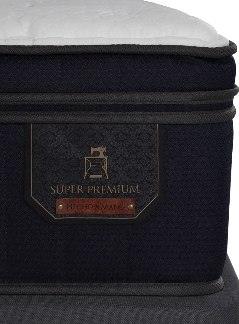 Cama Europea Súper Premium 2 Plazas Base Dividida + Respaldo Villarrica Olivo-5