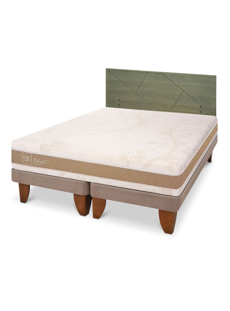 Cama Europea Rilassati Infinity King + Respaldo Villarrica Olivo-0