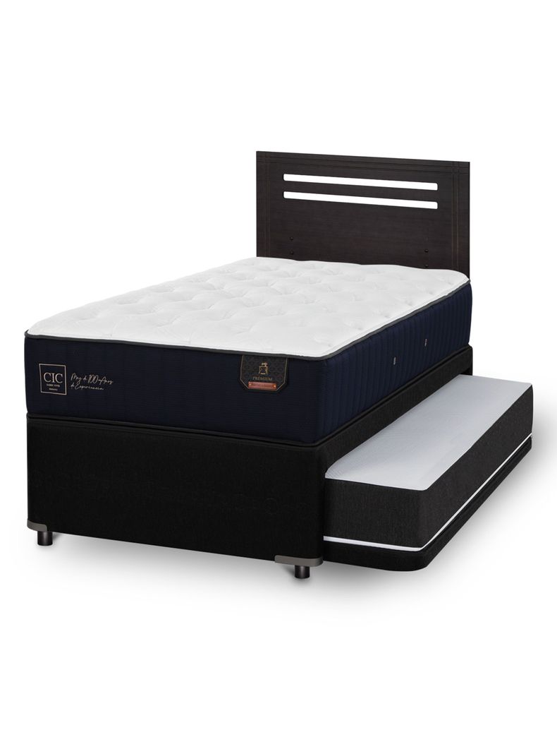 Diván Premium Black 1.5 Plazas Respaldo Múnich Negro-0