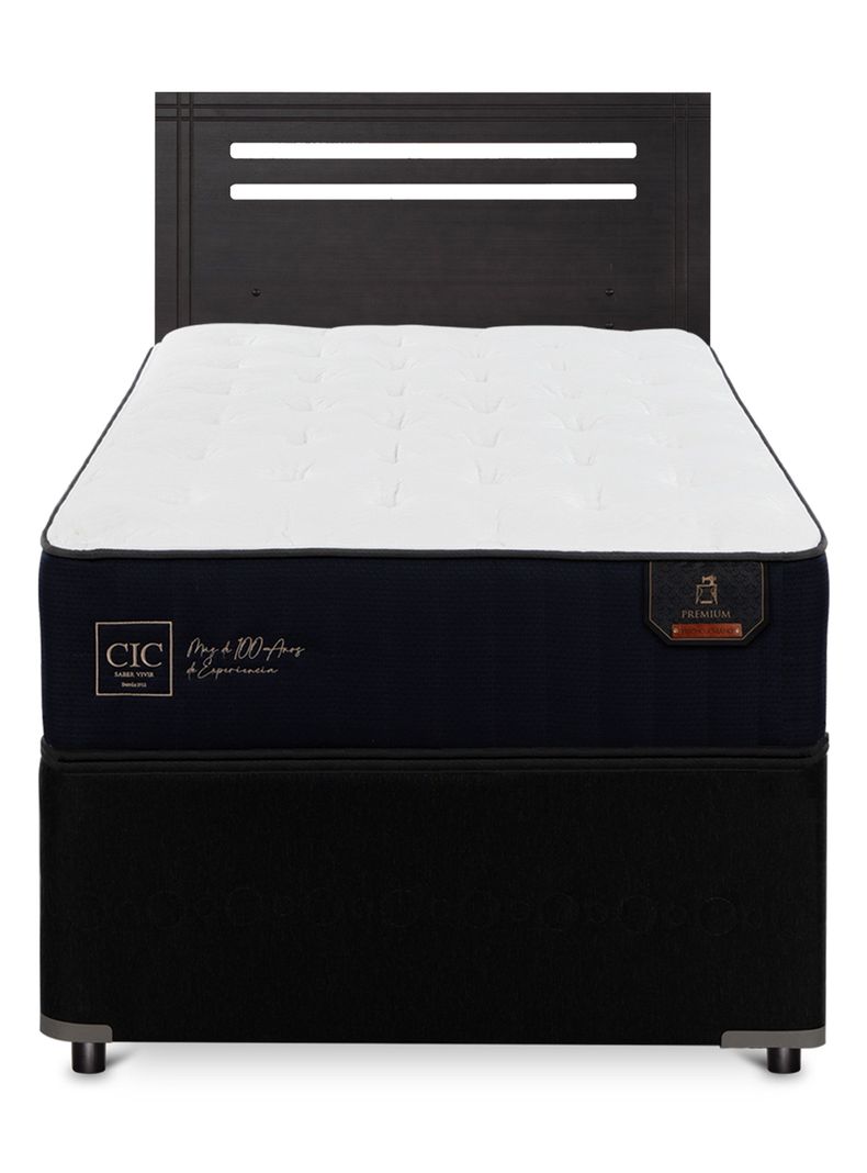 Diván Premium Black 1.5 Plazas Respaldo Múnich Negro-2