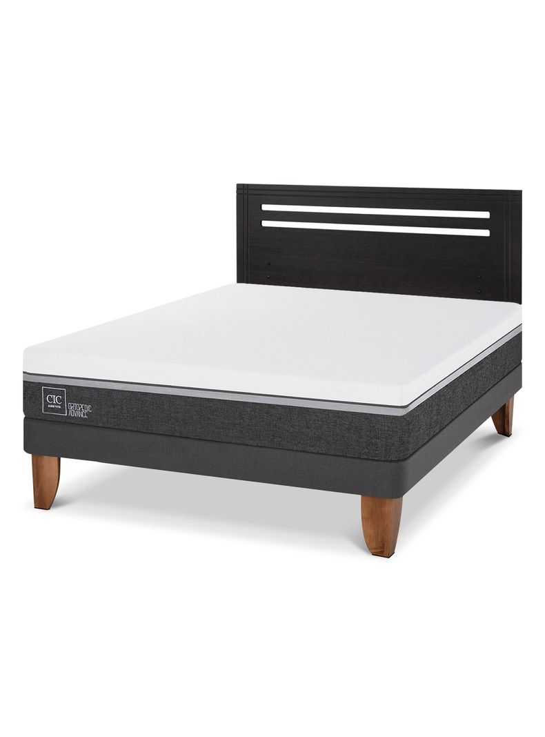 Cama Europea Ortopedic Advance 2 Plazas + Respaldo Múnich Negro-0