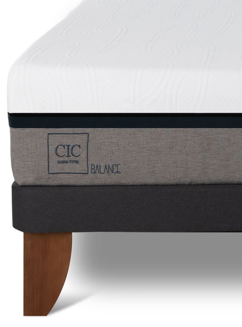 Cama Europea Balance 2 Plazas Base Dividida + Respaldo Múnich Negro-6