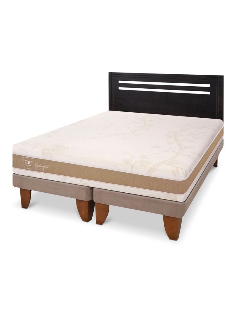 Cama Europea Rilassati Infinity 2 Plazas Base Dividida + Respaldo Munich Negro-0