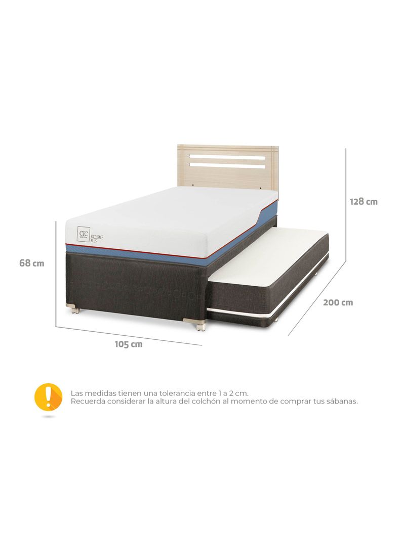 Diván Excellence Plus Black 1.5 Plazas Respaldo Múnich Alpino-1