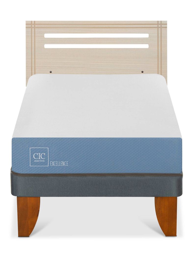 Cama Europea Excellence 1 Plaza x190 cm + Respaldo Múnich Alpino-2