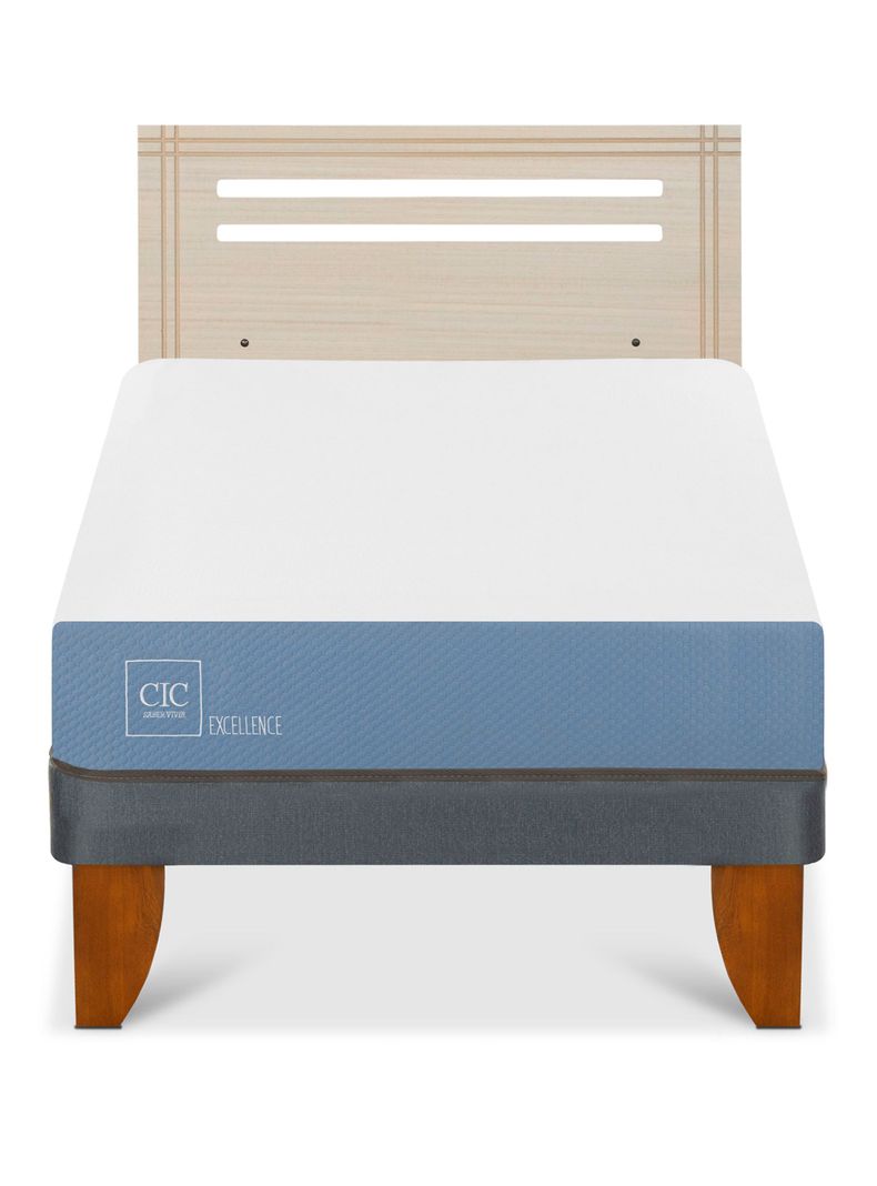 Cama Europea Excellence 1.5 Plazas x190 cm + Respaldo Múnich Alpino-2