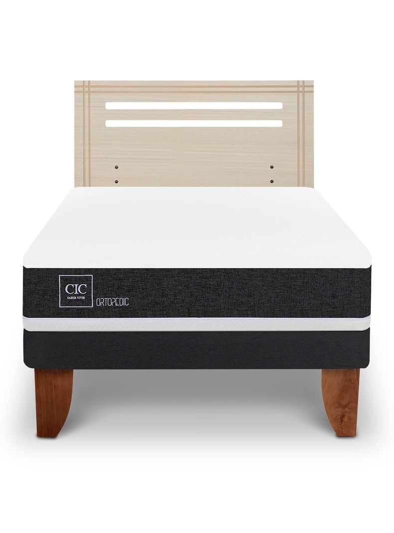 Cama Europea Ortopedic 1.5 Plazas + Respaldo Múnich Alpino-2