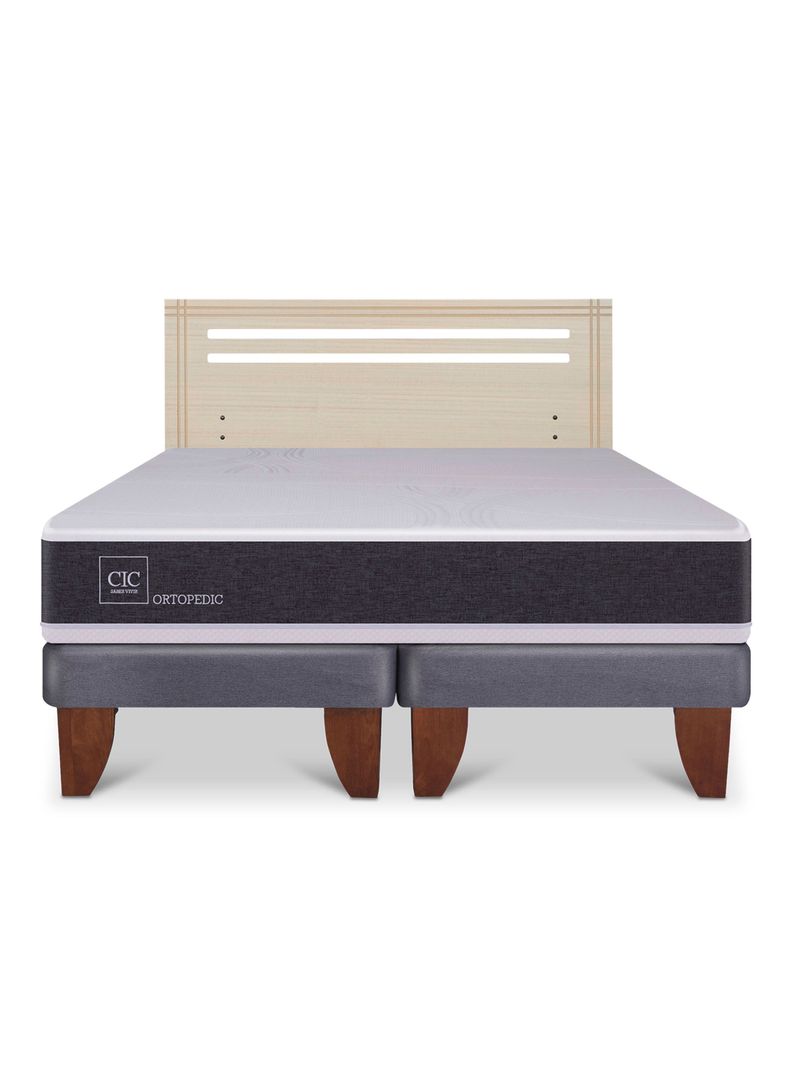 Cama Europea Ortopedic 2 Plazas Base Dividida + Respaldo Múnich Alpino-2