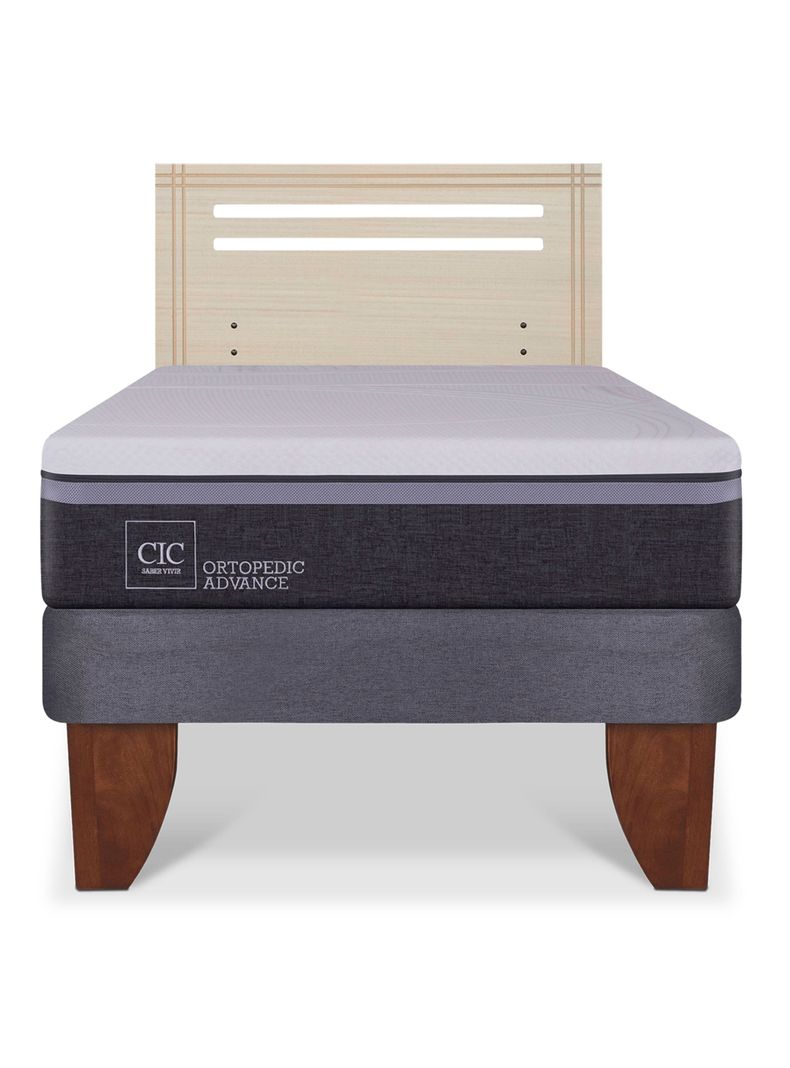 Cama Europea Ortopedic Advance 1.5 Plazas + Respaldo Múnich Alpino-2