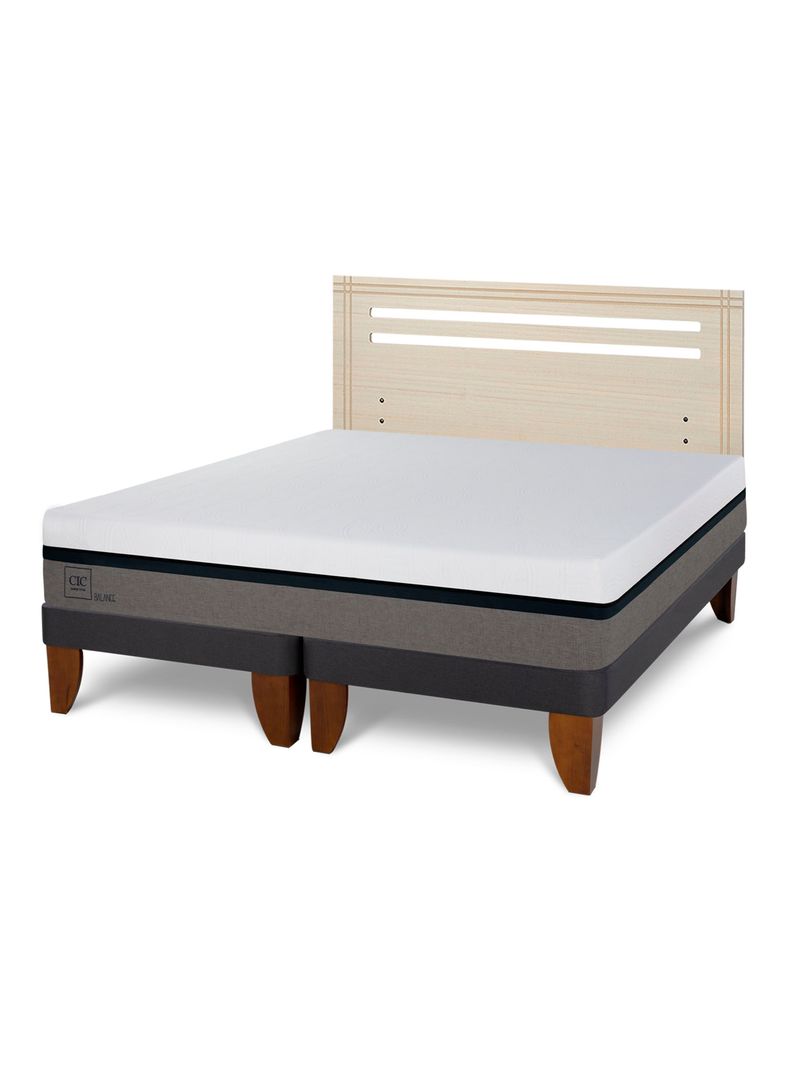 Cama Europea Balance 2 Plazas Base Dividida + Respaldo Múnich Alpino-0