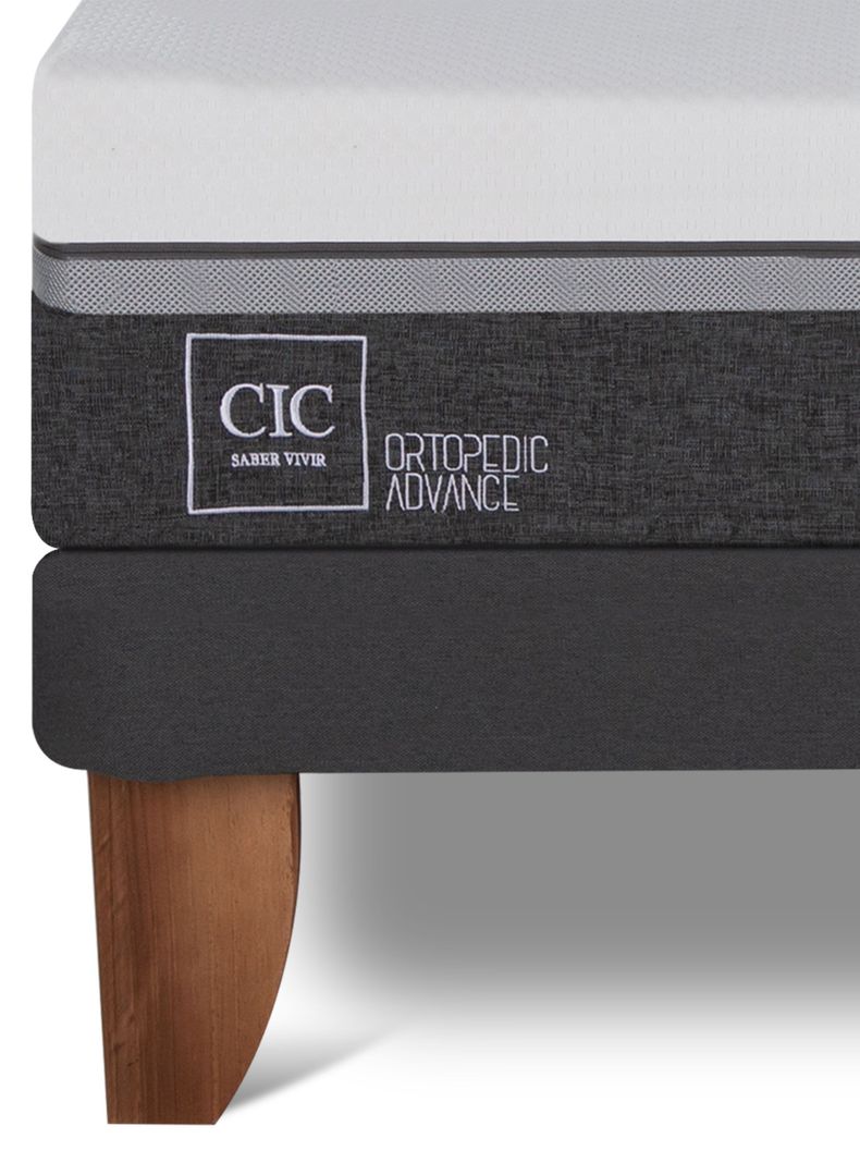 Cama Europea Ortopedic Advance 2 Plazas Base Dividida + Respaldo Múnich Mostaza-5