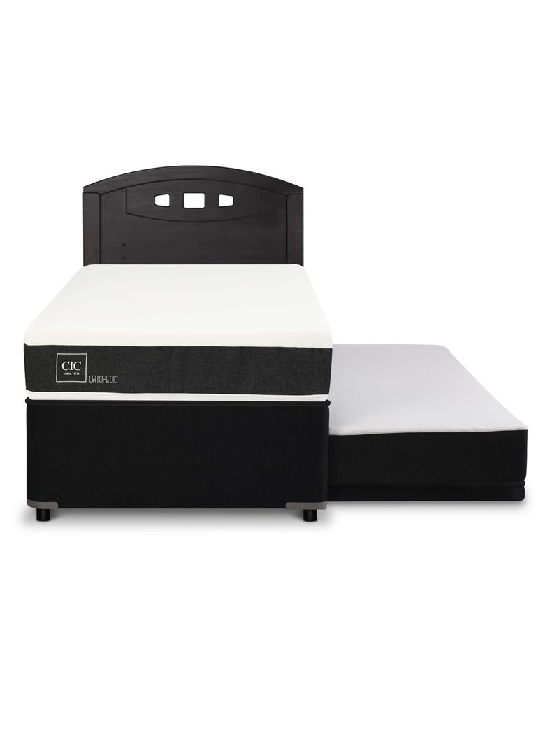 Diván Ortopedic Black 1.5 Plazas Respaldo Gales Negro-2
