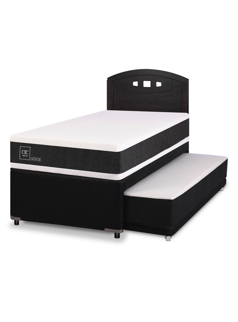 Diván Ortopedic Black 1.5 Plazas Respaldo Gales Negro-0