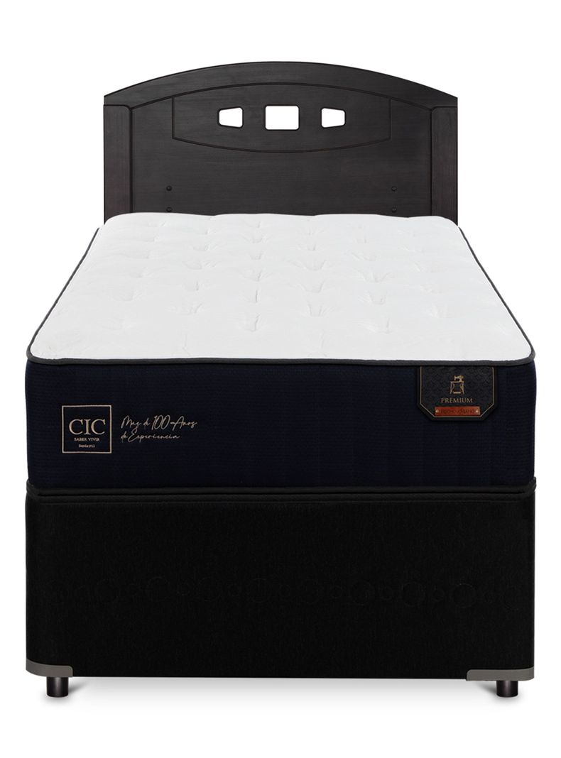 Diván Premium Black 1.5 Plazas Respaldo Gales Negro-2