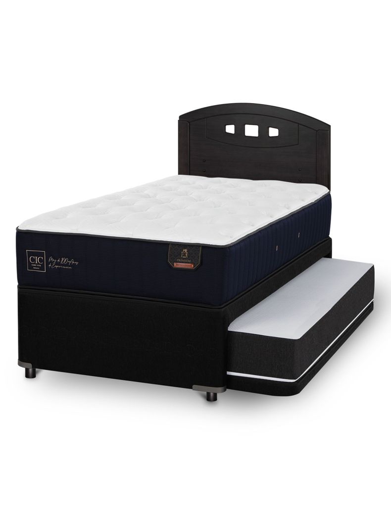 Diván Premium Black 1.5 Plazas Respaldo Gales Negro-0