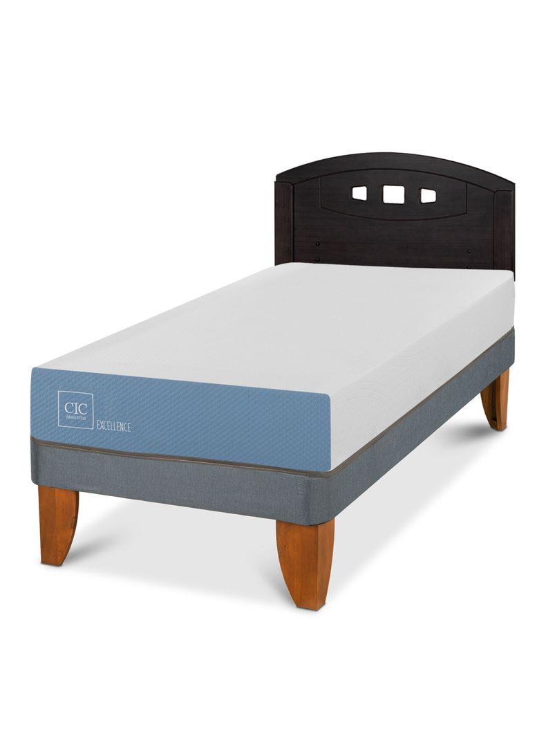 Cama Europea Excellence 1 Plaza + Respaldo Gales Negro-0