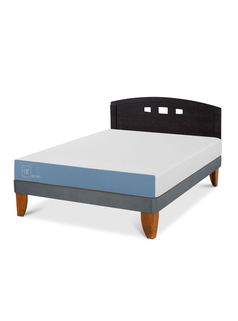 Cama Europea Excellence 2 Plazas + Respaldo Gales Negro-0