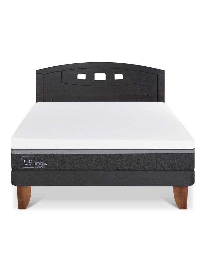 Cama Europea Ortopedic Advance 2 Plazas + Respaldo Gales Negro-2