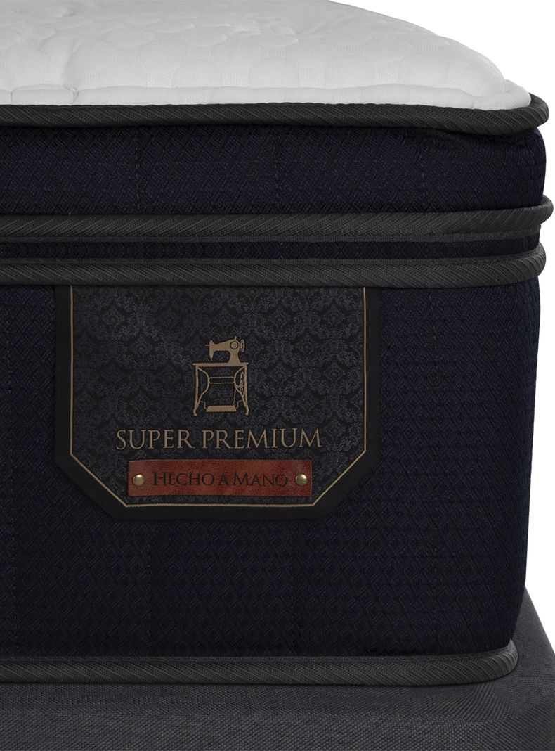 Cama Europea Súper Premium 2 Plazas Base Dividida + Respaldo Gales Negro-5