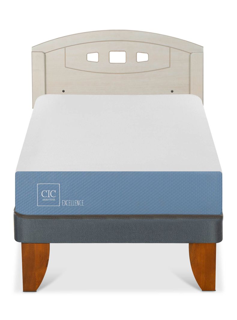 Cama Europea Excellence 1 Plaza + Respaldo Gales Alpino-2