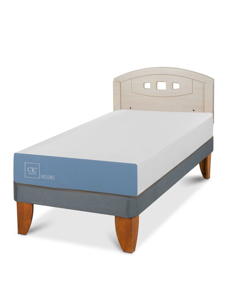 Cama Europea Excellence 1 Plaza + Respaldo Gales Alpino-0